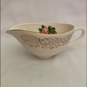 Price Reduction Bone China Gravy Boat  Tudor Rose Vintage 22k Georgian Pink Rose